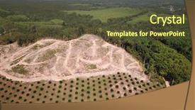  Presentation with palm oil - Beautiful PPT layouts featuring oil palm plantations environmental destruction backdrop and a tawny brown colored foreground