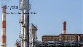  Presentation with city japan - Colorful presentation theme enhanced with oil-petrochemical-factory-plant backdrop and a light blue colored foreground