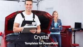  Presentation with petrol station - Slides with delicious rainbow cake on plate on tablecloth background background and a mint green colored foreground