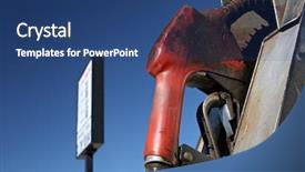  Presentation with gas pump - Cool new presentation theme with oil petrol station - old greasy gas pump backdrop and a ocean colored foreground