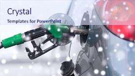  Presentation with vehicle - Beautiful slides featuring oil petrol station - transportation tanking and vehicle concept backdrop and a sky blue colored foreground