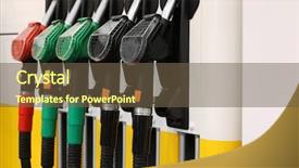  Presentation with fuel - Amazing PPT theme having oil petroleum - fuel nozzles closeup backdrop and a  colored foreground