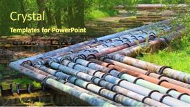  Presentation with oil pipeline - Slides consisting of oil-pipeline-one-part background and a tawny brown colored foreground