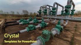  Presentation with pipes - Presentation design with oil pipes in row outdoor background and a tawny brown colored foreground