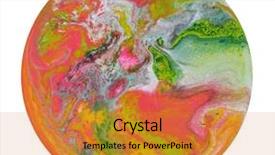  Presentation with circle - PPT layouts enhanced with oil planet - colorful circle blots abstract background background and a gold colored foreground