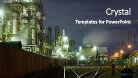  Presentation with textile factory sewing industrial - Cool new theme with oil platform - industrial factory working at night backdrop and a tawny brown colored foreground