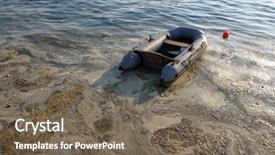  Presentation with oil pollution - Audience pleasing slide deck consisting of oil pollution - contaminated sea backdrop and a violet colored foreground