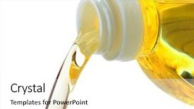  Presentation with cooking oil - Cool new PPT theme with oil pouring from a bottle backdrop and a white colored foreground
