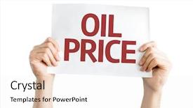 Presentation with price - Theme with oil price card isolated background and a sky blue colored foreground