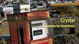  Presentation with gas pump - Theme enhanced with oil price truck concept - old gas pump abandoned background and a tawny brown colored foreground