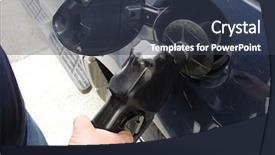  Presentation with oil gas - Audience pleasing presentation consisting of oil price truck concept - pumping gas into car backdrop and a tawny brown colored foreground