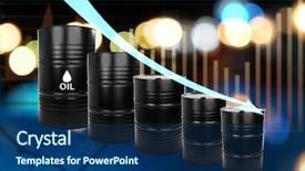  Presentation with gold black - Slide deck featuring oil prices concept barrels background and a ocean colored foreground