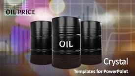  Presentation with trading gold - Audience pleasing slide set consisting of oil prices concept barrels backdrop and a tawny brown colored foreground