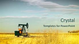  Presentation with oil gas - Beautiful theme featuring oil pump-jack backdrop and a lemonade colored foreground