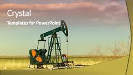  Presentation with pump - Presentation theme with oil pump-jack background and a coral colored foreground