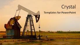  Presentation with pump - PPT theme having oil pump-jack background and a lemonade colored foreground