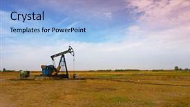  Presentation with pump - Slide set enhanced with oil pump-jack background and a light blue colored foreground