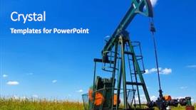  Presentation with pipe line - Audience pleasing presentation theme consisting of oil pump-jack backdrop and a cobalt blue colored foreground