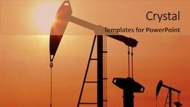  Presentation with energy oil - Colorful presentation design enhanced with oil pump oil rig energy backdrop and a coral colored foreground