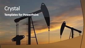  Presentation with energy oil - Theme consisting of oil pump oil rig energy background and a dark gray colored foreground