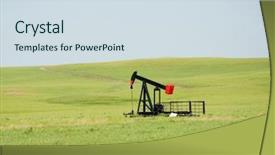  Presentation with pump - Colorful slide deck enhanced with oil pump on wide open backdrop and a sky blue colored foreground