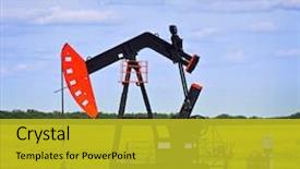 Presentation with oil gas - Audience pleasing slide set consisting of oil pumpjack or nodding horse backdrop and a gold colored foreground