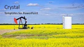  Presentation with oil gas - Beautiful presentation design featuring oil pumpjack or nodding horse backdrop and a light blue colored foreground