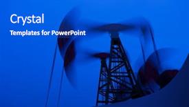  Presentation with oil gas drilling rig - Beautiful presentation featuring oil pumps silhouette backdrop and a cobalt blue colored foreground