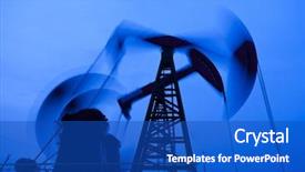  Presentation with oil gas - PPT theme with oil pumps silhouette background and a cobalt blue colored foreground