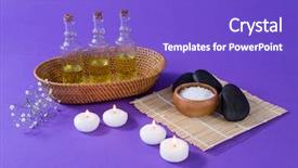  Presentation with accessories - Slides consisting of oil recovery - set of spa accessories background and a  colored foreground