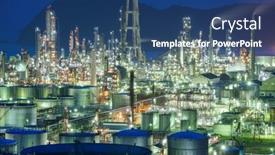  Presentation with illuminated - Presentation theme having oil-refineries-illuminated-at-night background and a  colored foreground