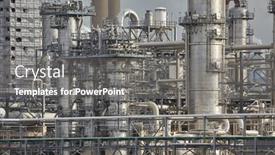  Presentation with chemical plant - PPT theme consisting of oil-refinery-and-chemical-plant background and a  colored foreground