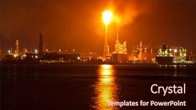  Presentation with smoke cloud - Presentation theme enhanced with oil refinery at night creating background and a wine colored foreground