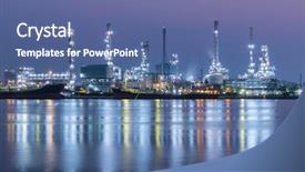  Presentation with oil refinery - Cool new PPT layouts with oil refinery at twilight chao backdrop and a ocean colored foreground