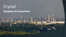  Presentation with refinery - Slide set having oil-refinery-buildings background and a gray colored foreground