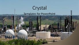  Presentation with oil refinery - Audience pleasing slides consisting of oil refinery in the midwest backdrop and a light blue colored foreground