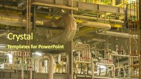  Presentation with petroleum refinery - Beautiful slides featuring oil refinery industrial plant backdrop and a tawny brown colored foreground