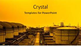  Presentation with oil refinery - PPT layouts featuring oil refinery with smoke stacks background and a light gray colored foreground