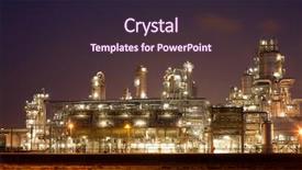  Presentation with refinery - PPT layouts consisting of oil refinning - refinery at night background and a wine colored foreground