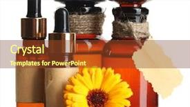  Presentation with calendula - Audience pleasing slides consisting of oil remediation - medicine bottles and beautiful calendula backdrop and a tawny brown colored foreground