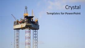  Presentation with oil drilling - Cool new slide deck with oil rig 1 backdrop and a light blue colored foreground