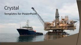  Presentation with oil rig - Beautiful theme featuring oil rig being tugged backdrop and a lemonade colored foreground