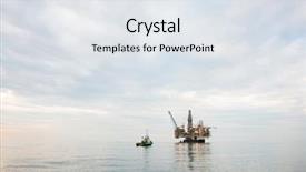  Presentation with oil rig - Cool new PPT layouts with textured ice debris blue cold backdrop and a dark gray colored foreground
