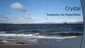  Presentation with oil rig - Slides having oil rig in cromarty firth background and a light blue colored foreground