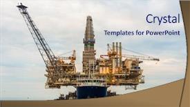  Presentation with oil platform - Amazing PPT layouts having oil rig platform backdrop and a sky blue colored foreground