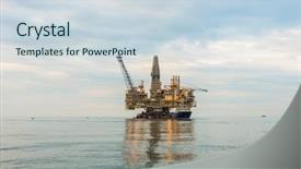  Presentation with oil platform - Presentation theme enhanced with oil rig platform background and a sky blue colored foreground