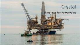  Presentation with oil platform - Presentation with oil rig platform background and a light gray colored foreground