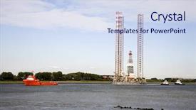  Presentation with oil drilling - Cool new presentation with oil rig backdrop and a sky blue colored foreground