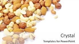  Presentation with nuts - Slide deck with oil seeds - assorted mixed nuts on white background and a white colored foreground