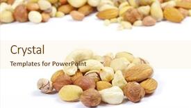  Presentation with nuts - Amazing presentation theme having oil seeds - assorted mixed nuts on white backdrop and a cream colored foreground